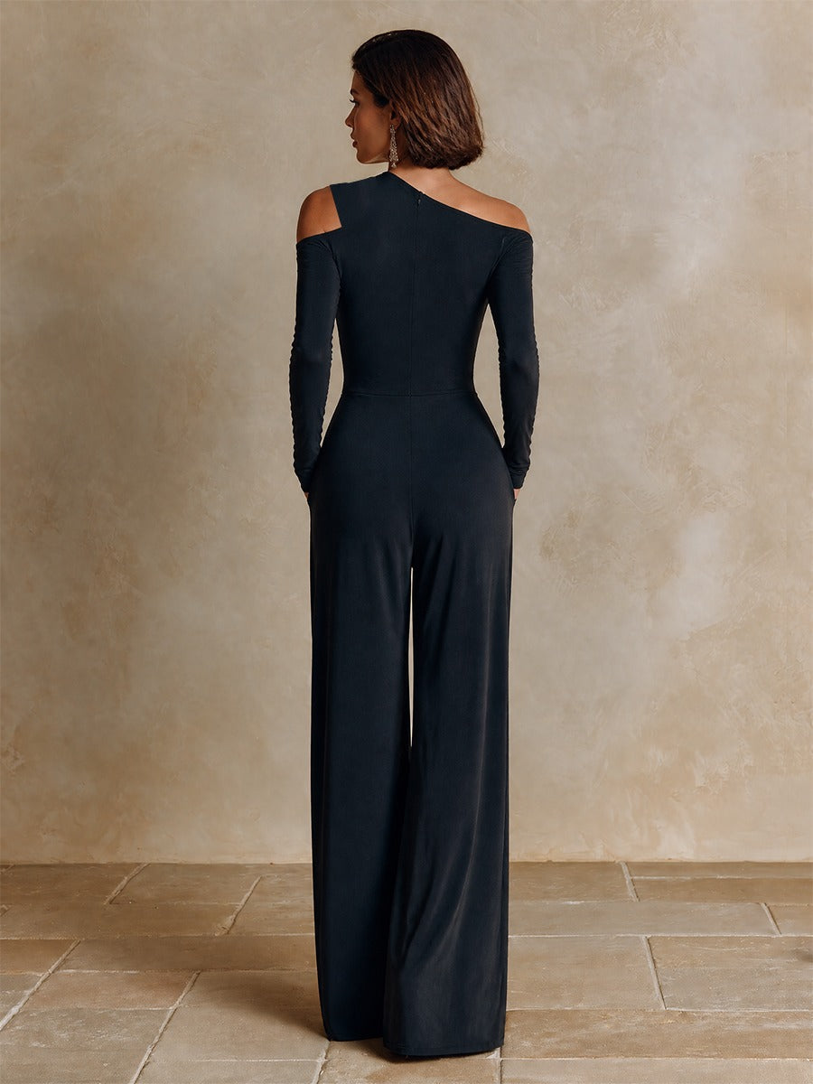 One‑Shoulder Party Wide‑Leg Jumpsuit