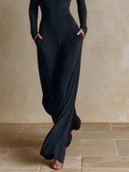 One‑Shoulder Party Wide‑Leg Jumpsuit