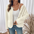 Floweary Lace Detail Button Up Long Sleeve Outerwear