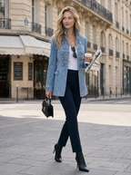 Retro Denim Jacket With Decorative Buttons