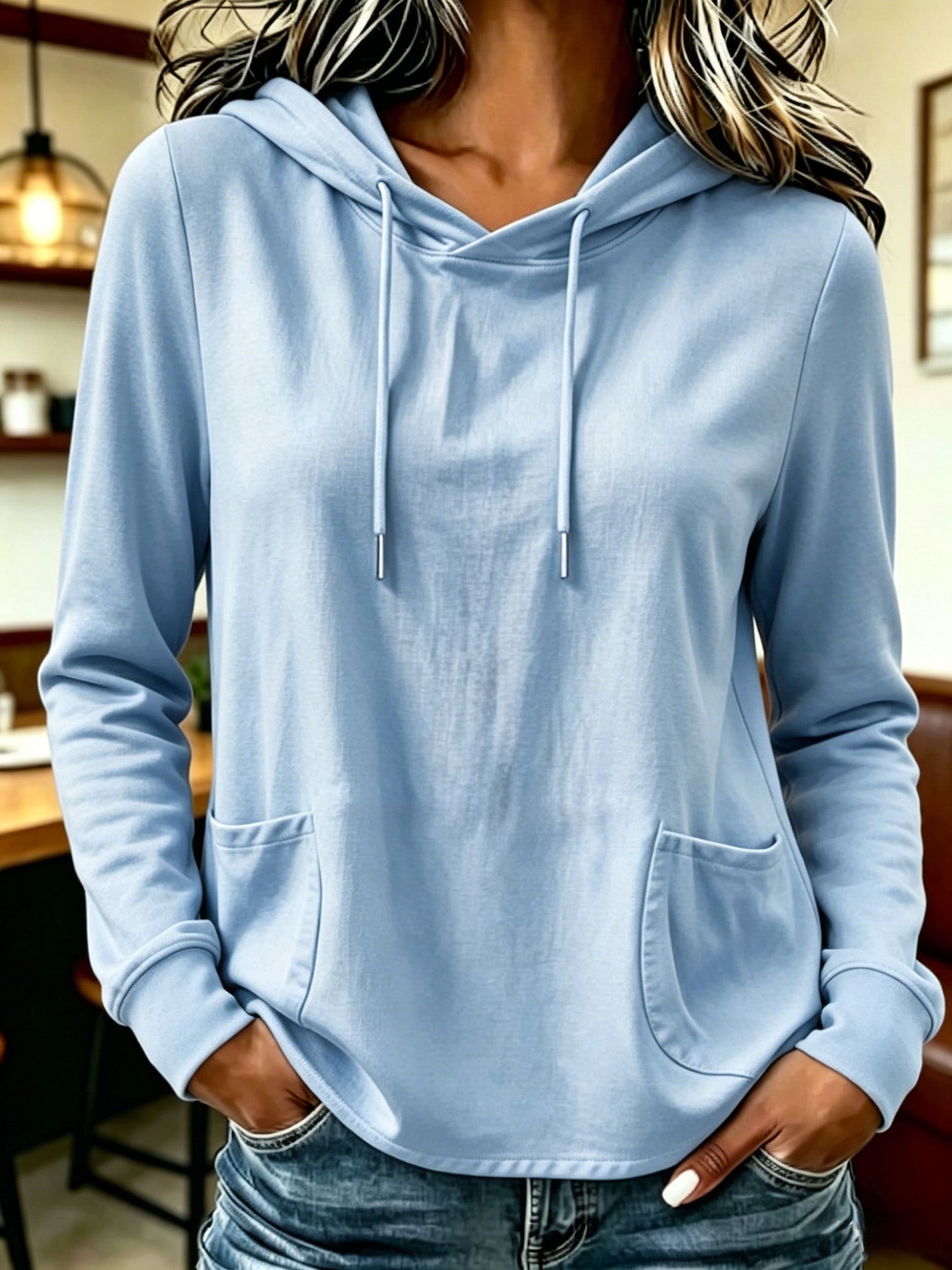 Women’s Casual Long Sleeve Pullover Hoodie with Pockets
