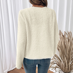 Floweary Lace Detail Button Up Long Sleeve Outerwear