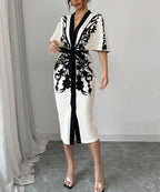 Noir Print Midi Dress