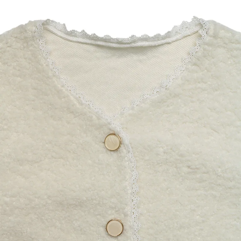Floweary Lace Detail Button Up Long Sleeve Outerwear