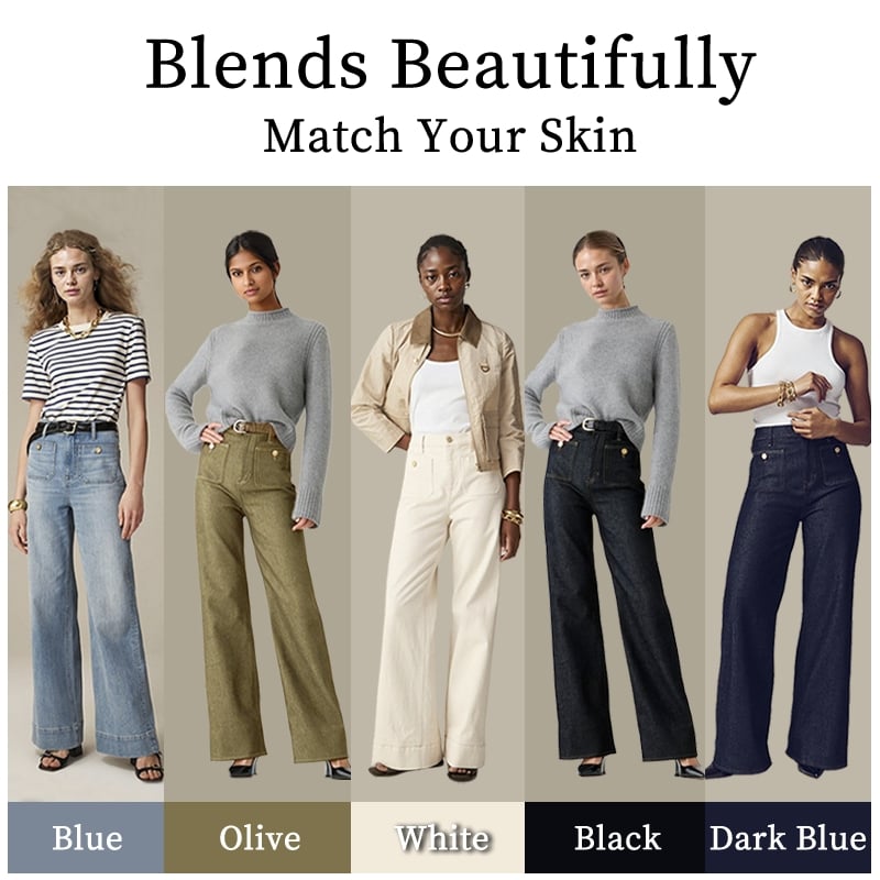 Tummy Control Sailor Wide Leg Trouser