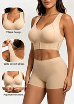 Cross Back Front Closure Wireless Posture Support Bra