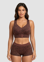 Cross Back Front Closure Wireless Posture Support Bra