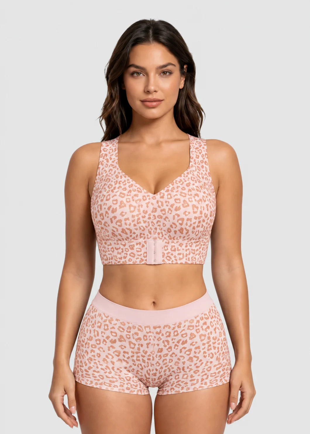 Cross Back Front Closure Wireless Posture Support Bra