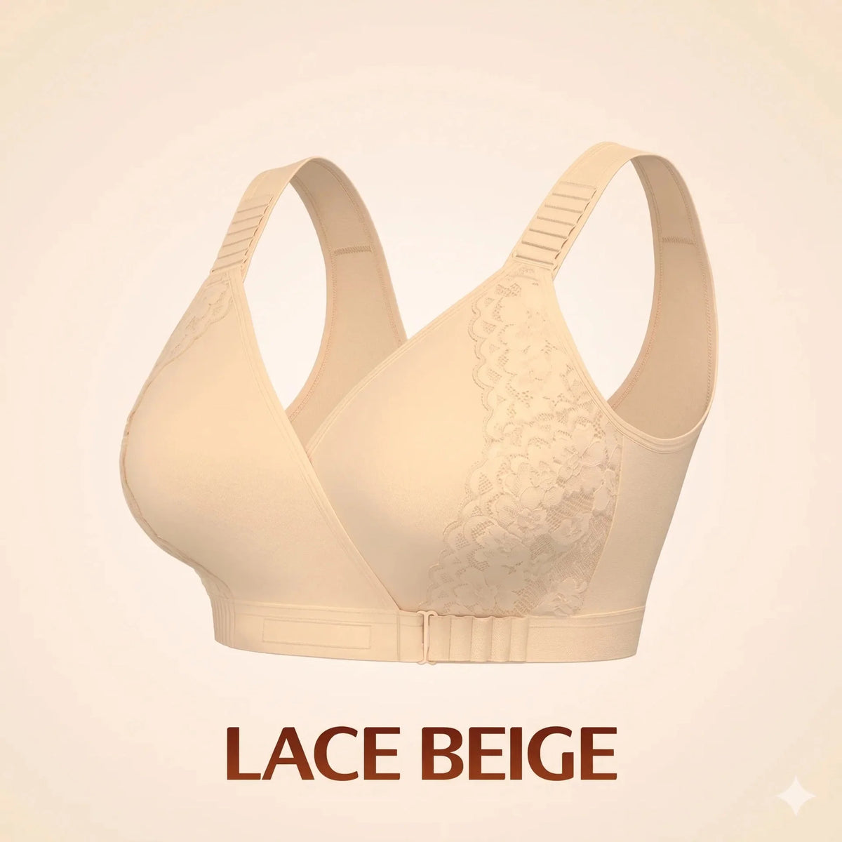 Front-Wrap Comfort Bra — Solid & Lace