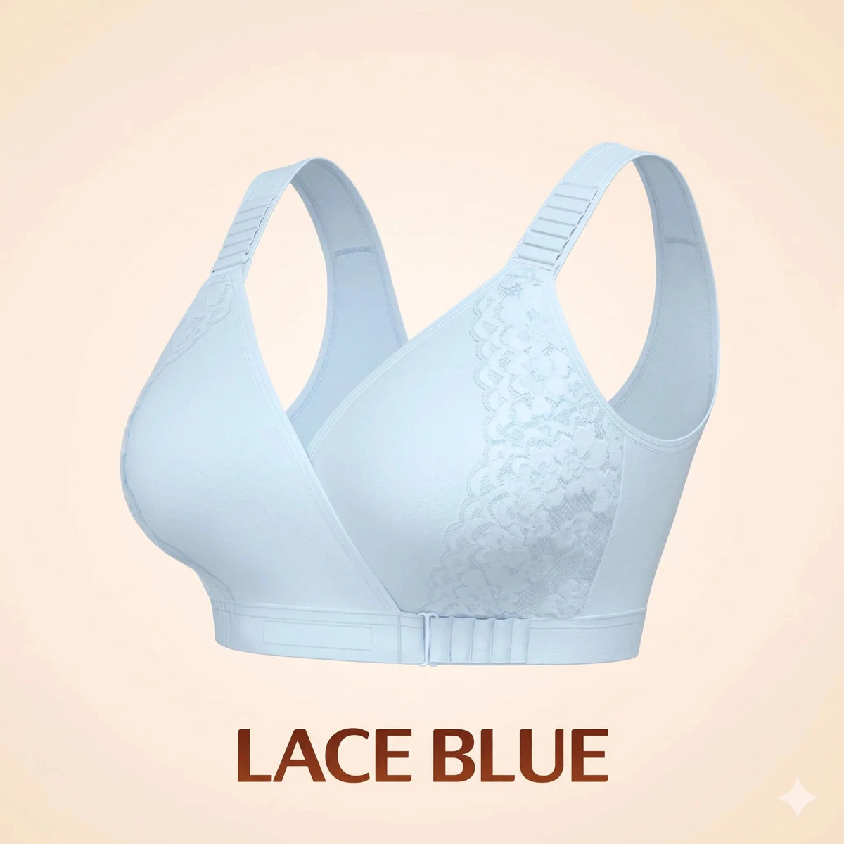 Front-Wrap Comfort Bra — Solid & Lace