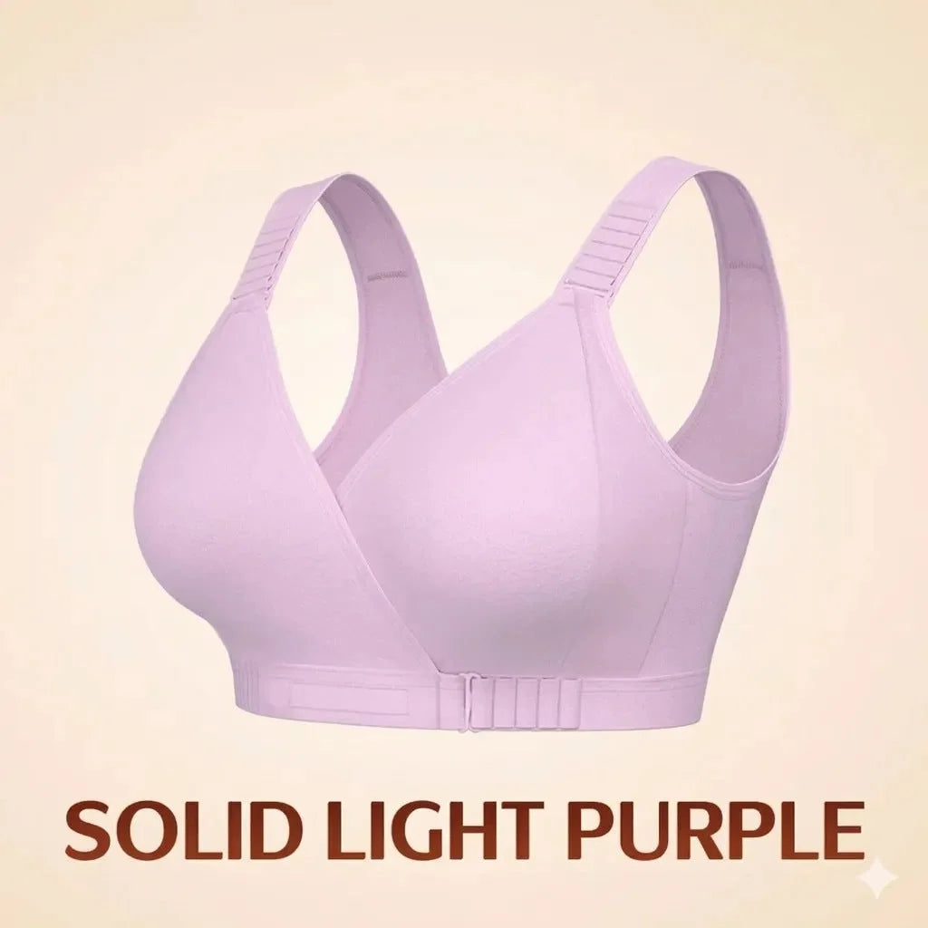 Front-Wrap Comfort Bra — Solid & Lace