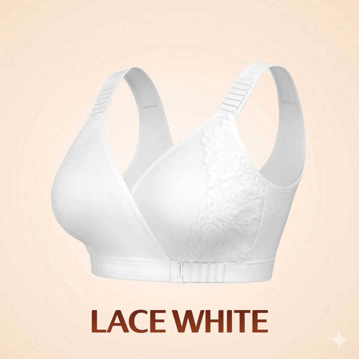 Front-Wrap Comfort Bra — Solid & Lace