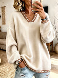 Cozy Stylish Casual V-neck Knit Sweater