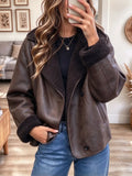 Retro Chic Cozy Lapel Fleece Art Casual Stylish Long Sleeve Coat