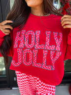 Holiday Graphic Sweatshirt & Checkered Wide-Leg Pants Set