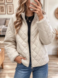 Retro Cozy Art Zip Casual Stylish Long Sleeve Padded Jacket