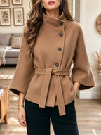 Retro Elegant Classic Art Casual Stand Collar Stylish Long Sleeve Coat