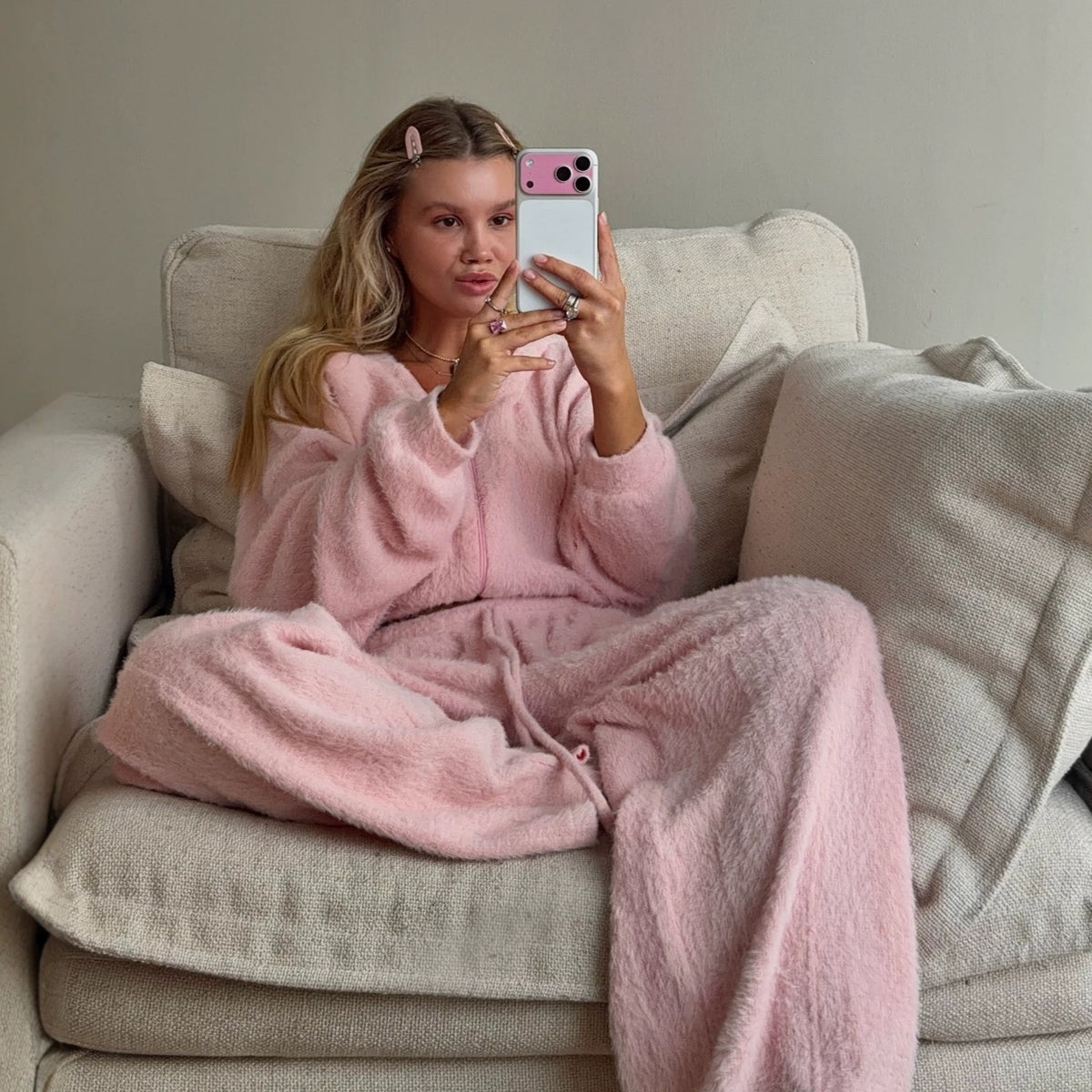 Cozy Fuzzy Knit Lounge Set