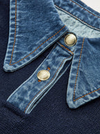 2 in 1 Panel Lapel Relaxed Sweater