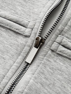 Button Detail Zip-Up Jacket