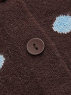 Polka?Dot Long?Sleeve Knit Cardigan