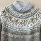 Grey-Chic Vintage Knit Sweater