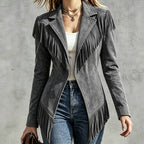 Faux Suede Fringe Jacket