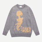 Oversized SLASHER Graphic Knit Sweater
