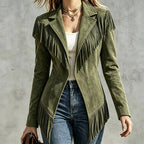 Faux Suede Fringe Jacket