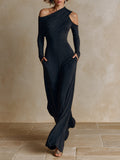 One‑Shoulder Party Wide‑Leg Jumpsuit