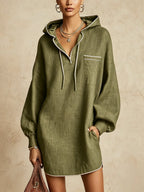 Oversized Hooded Tunic Dress