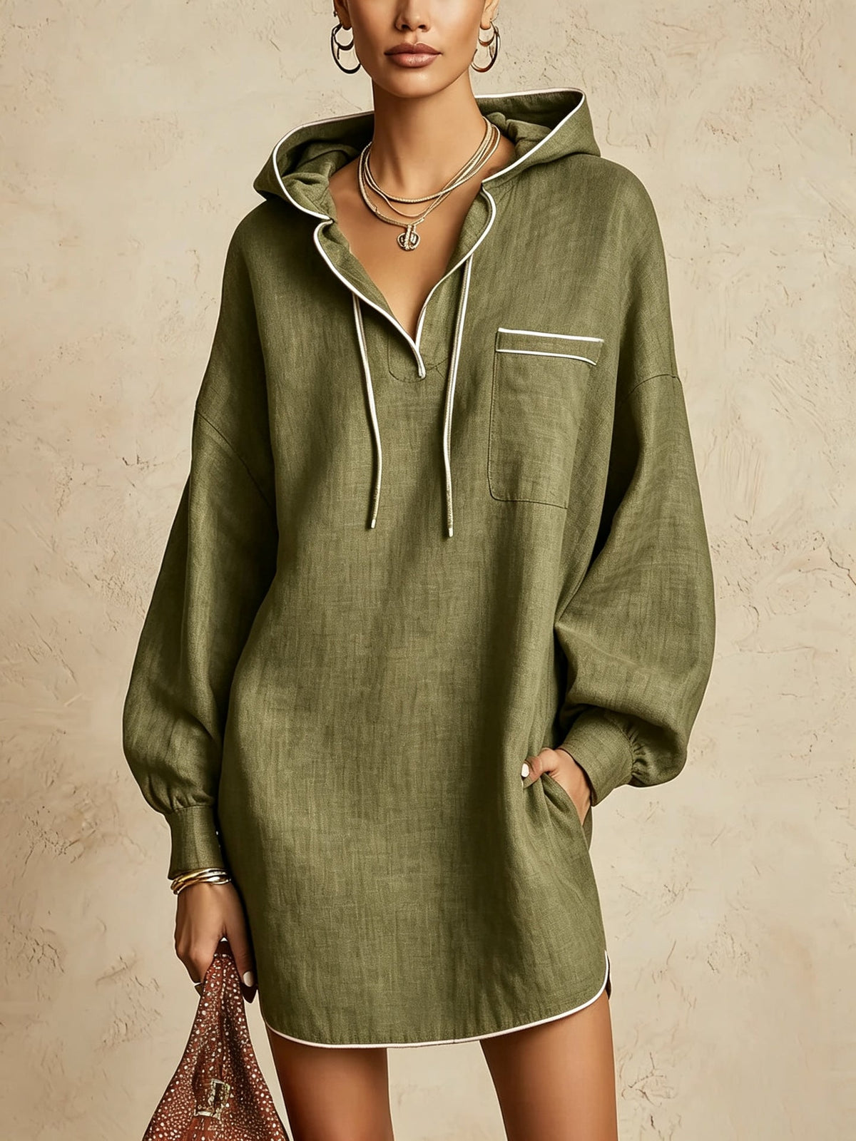 Oversized Hooded Tunic Dress