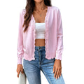 Women's Scallop Trim V‑Neck Knit Cardigan
