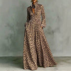 Leopard Print Shirt Maxi Dress