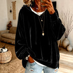 Women‘s Loose Velvet Drawstring Hoodie