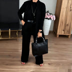 Women's Solid Color Round Neck Long-Sleeved 3-Piece Set