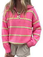 Soft Stripe Half-Zip Sweater
