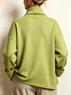 Modern Asymmetric High-Neck Casual Sweatshirt