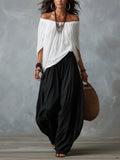 Drawstring Harem Pants Two Piece Set