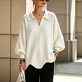 Peter Pan Collar V-Notch Oversized Rib Knit Sweater