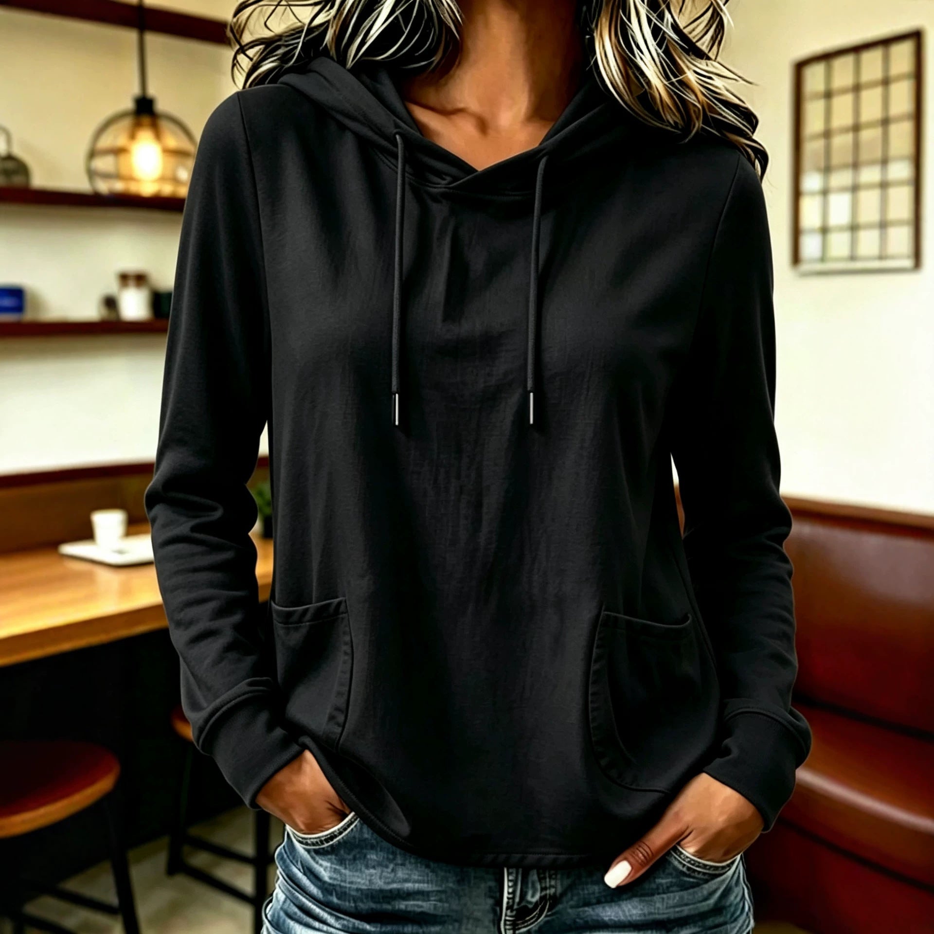 Women’s Casual Long Sleeve Pullover Hoodie with Pockets