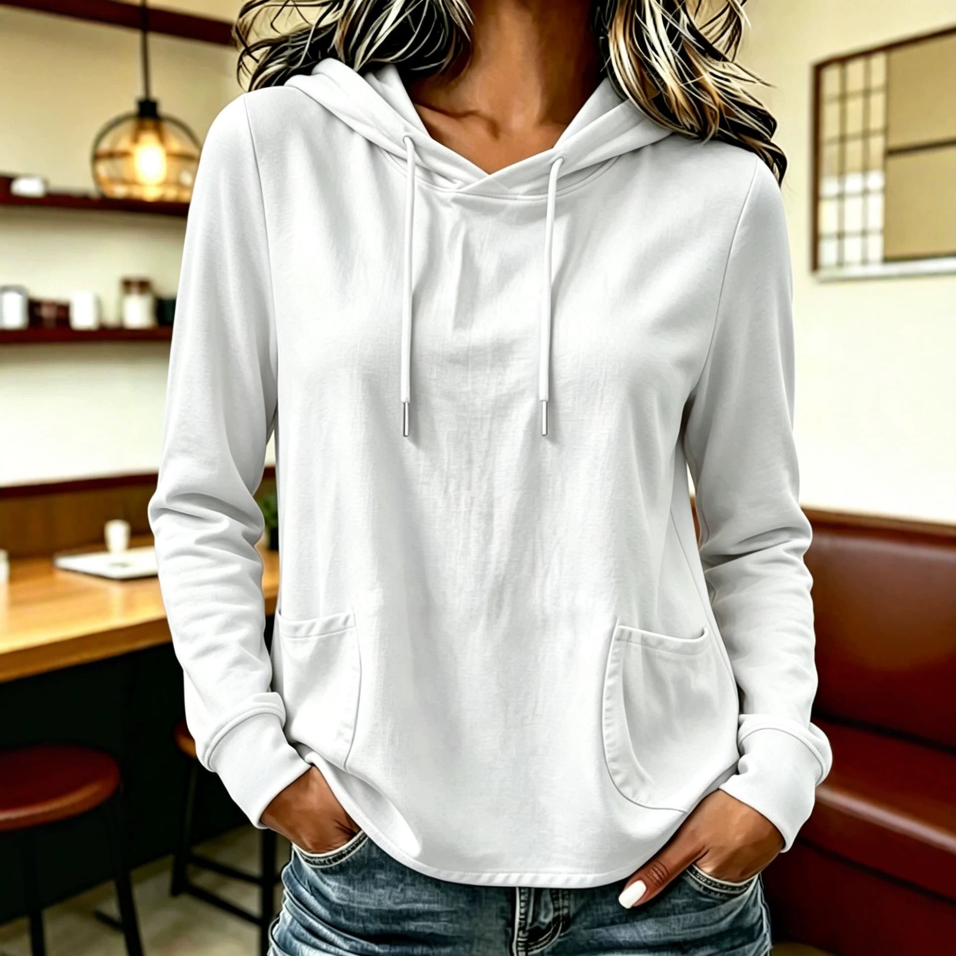 Women’s Casual Long Sleeve Pullover Hoodie with Pockets