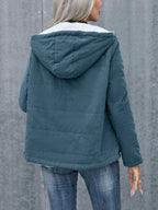 Sherpa Lined Quilted Hooded Jacket