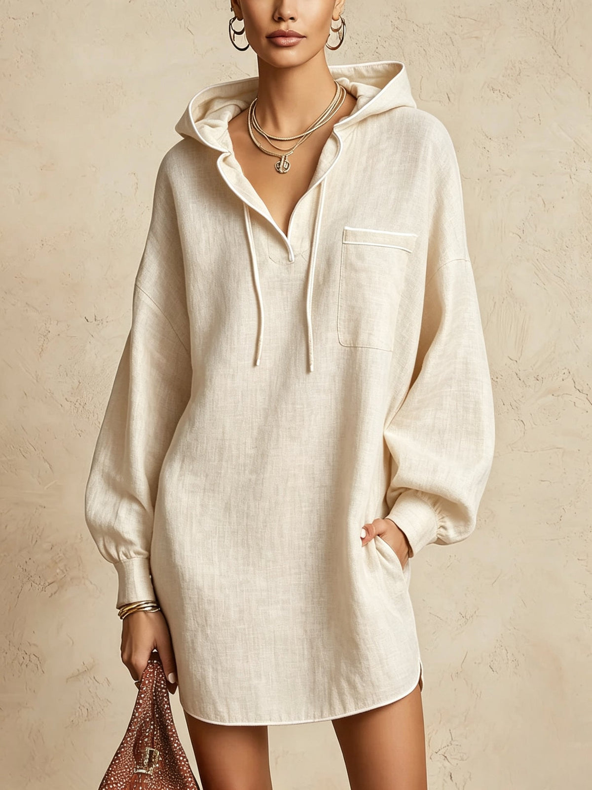 Oversized Hooded Tunic Dress