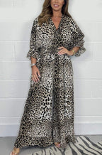Wild Elegance Leopard Print Wide-Leg Jumpsuit