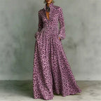 Leopard Print Shirt Maxi Dress