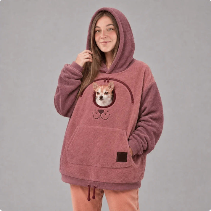 🐾 Cozy Pet Carrier Hoodie — Built-In Pouch for Cats & Small Dogs