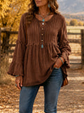 Boho Ruffle Bell Sleeve Tunic Casual  Blouse
