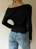 Stylish And Elegant Off-shoulder Knit Top With Lace Detailing