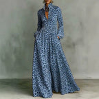 Leopard Print Shirt Maxi Dress